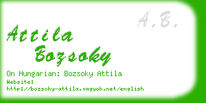 attila bozsoky business card